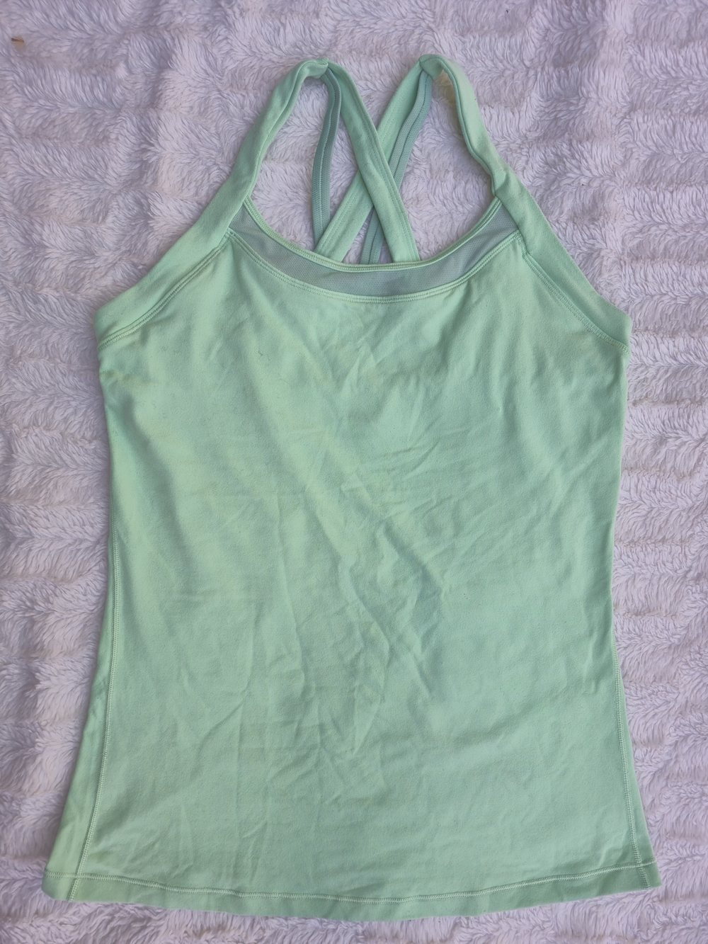 lululemon athletica Mint Green Crisscross Back Tank